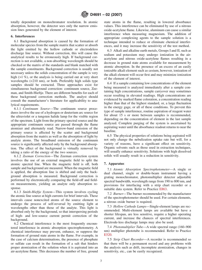 ASTM D4691-02(2007) - Standard Practice for Measuring Elements in Water by Flame Atomic Absorption Spectrophotometry