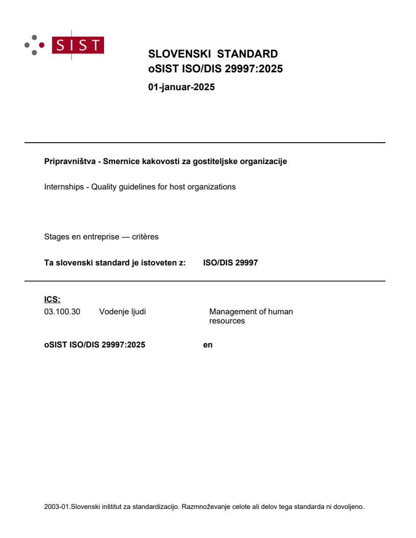 ISO 29997:2025 ISO/DIS 29997:2025