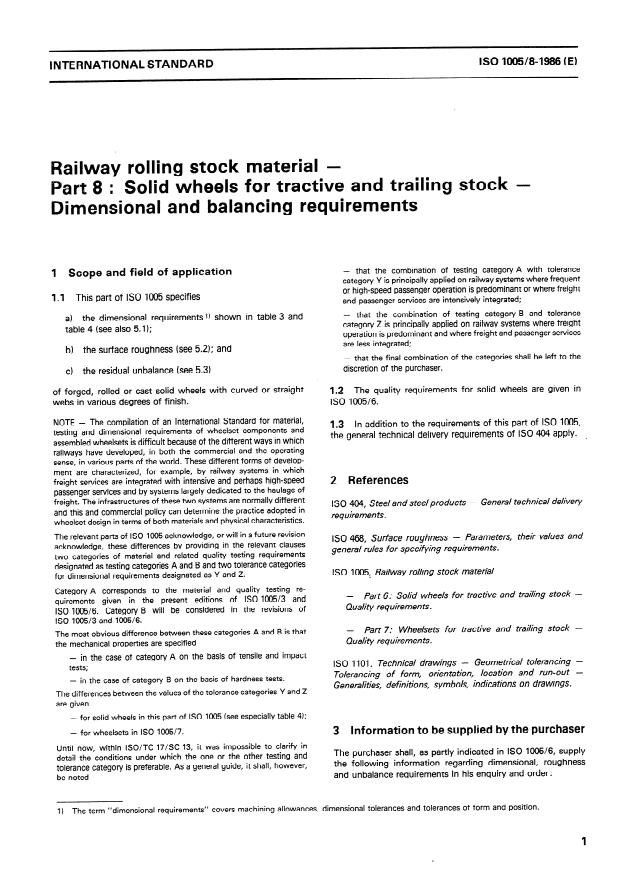 ISO 1005-8:1986 - Railway rolling stock material
