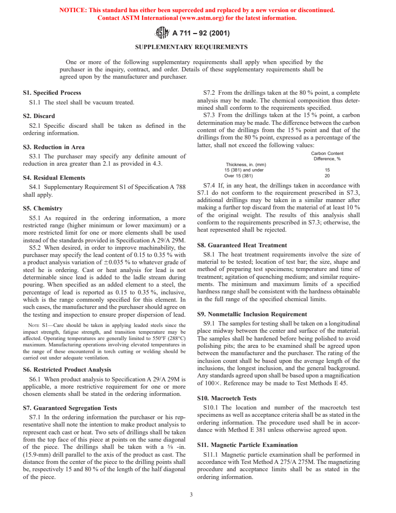 ASTM A711-92(2001) - Standard Specification for Steel Forging Stock