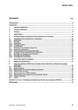 ISO 14388-1:2014 - Qualité du sol -- Méthode de comptage acide-base pour les sols sulfatés acides