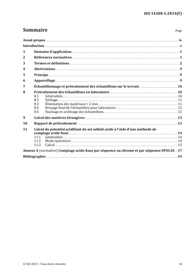ISO 14388-1:2014 - Qualité du sol -- Méthode de comptage acide-base pour les sols sulfatés acides