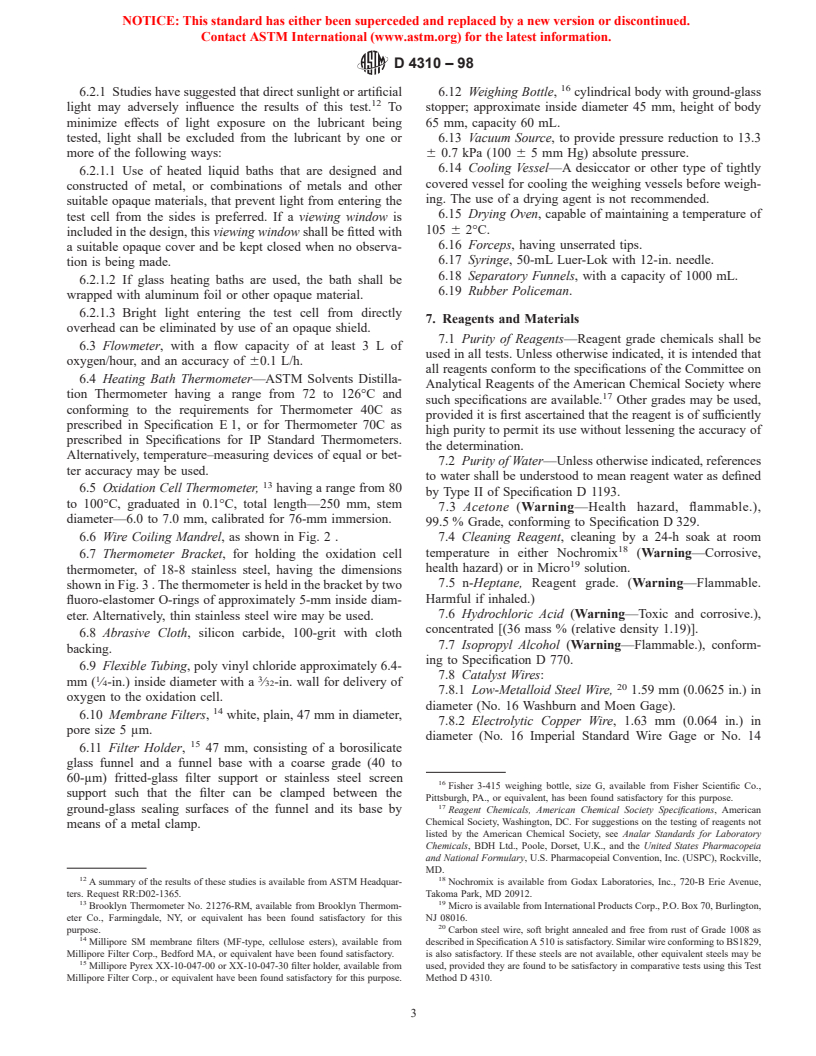 ASTM D4310-98 - Standard Test Method for Determination of the Sludging and Corrosion Tendencies of Inhibited Mineral Oils