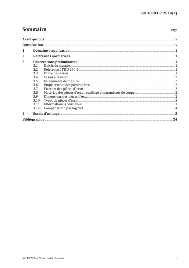 ISO 10791-7:2014 - Conditions d'essai pour centres d'usinage