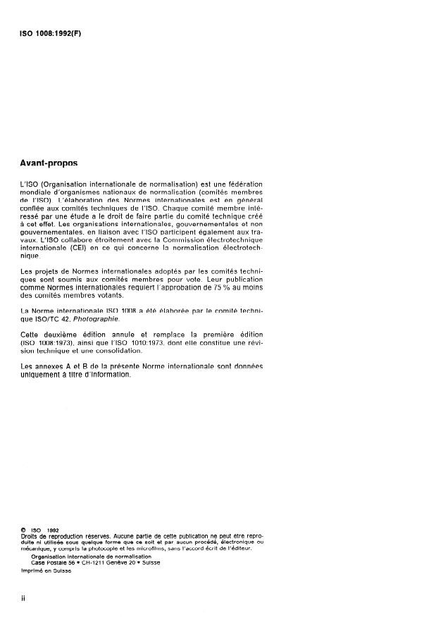 ISO 1008:1992 ISO 1008:1992 - Photographie -- Dimension des papiers -- Papiers en feuilles pour usage général - Page 2 preview