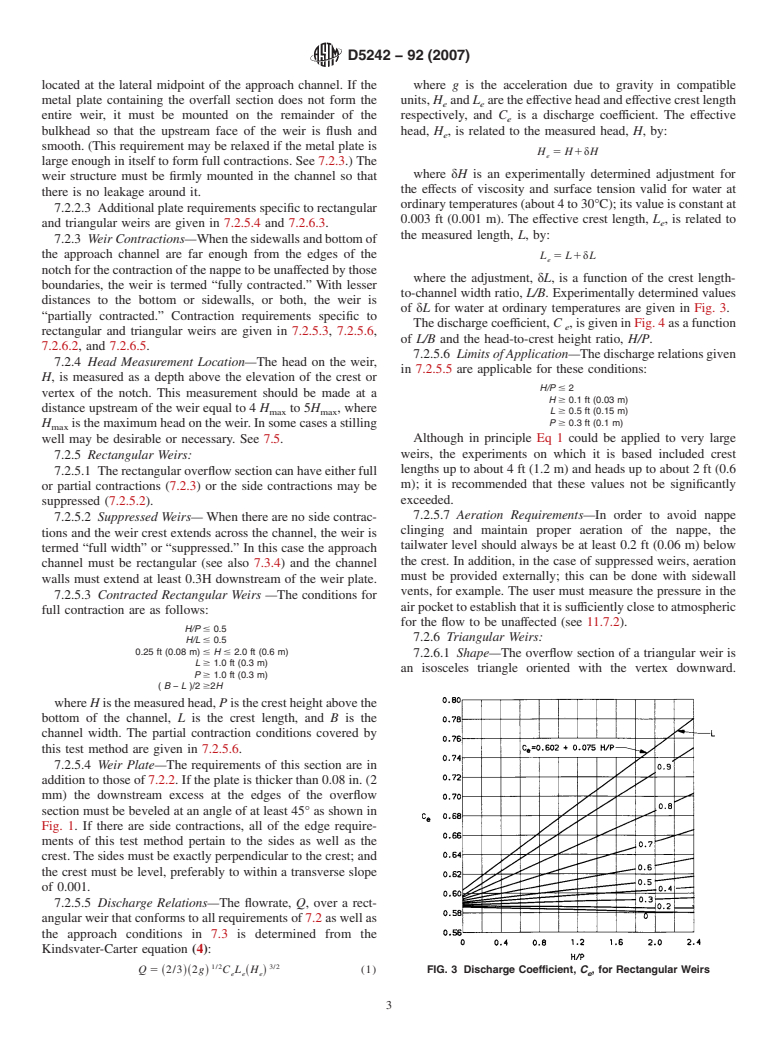 ASTM D5242-92(2007) - Standard Test Method for Open-Channel Flow Measurement of Water with Thin-Plate Weirs