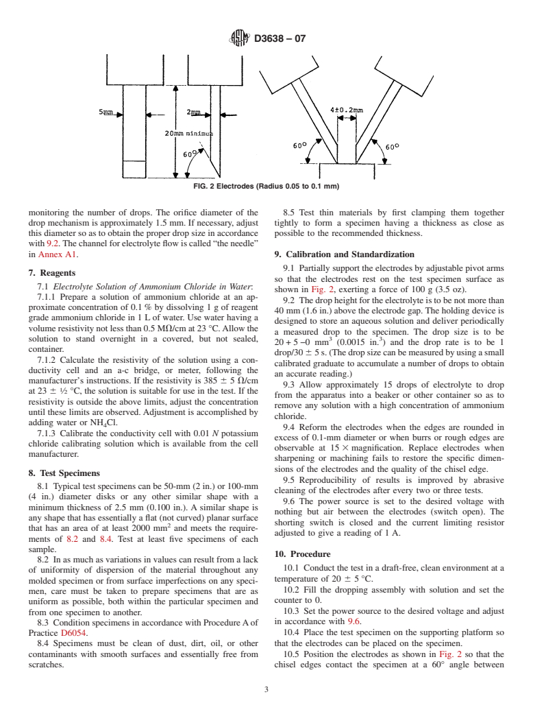 ASTM D3638-07 - Standard Test Method for Comparative Tracking Index of Electrical Insulating Materials