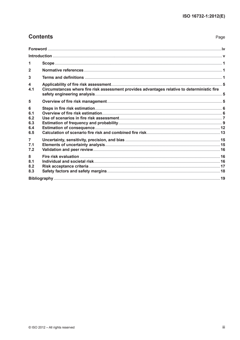 ISO 16732-1:2012 ISO 16732-1:2012 - Fire safety engineering — Fire risk assessment — Part 1: General
Released:2/22/2012