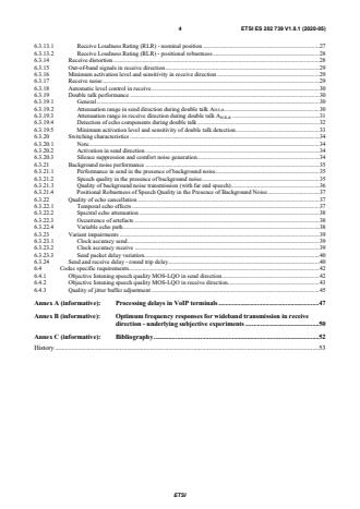 SIST ES 202 739 V1.8.1:2020 ETSI ES 202 739 V1.8.1 (2020-05) - Speech and multimedia Transmission Quality (STQ); Transmission requirements for wideband VoIP terminals (handset and headset) from a QoS perspective as perceived by the user - Page 4 preview
