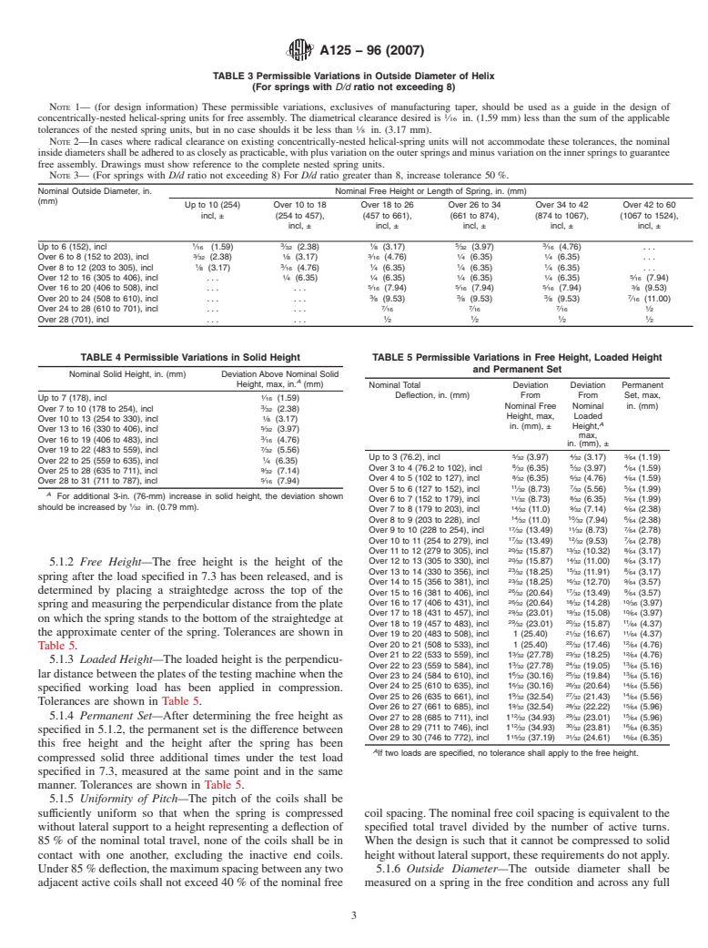 ASTM A125-96(2007) - Standard Specification for Steel Springs, Helical, Heat-Treated