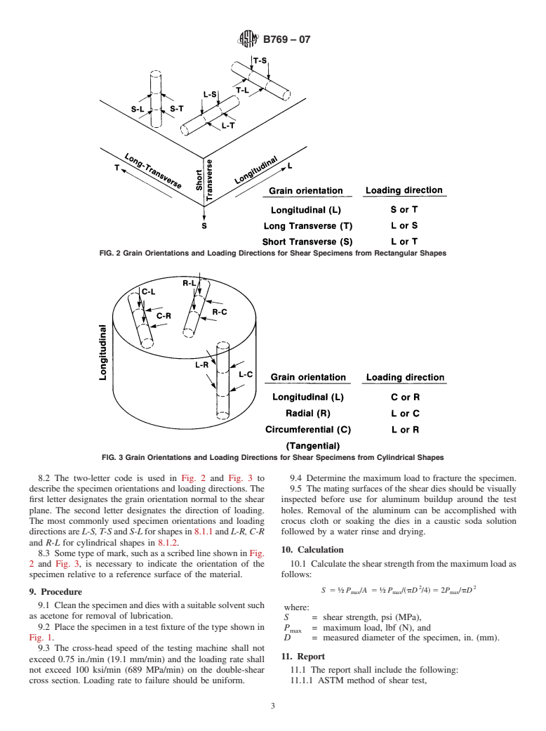 ASTM B769-07 - Standard Test Method for Shear Testing of Aluminum Alloys