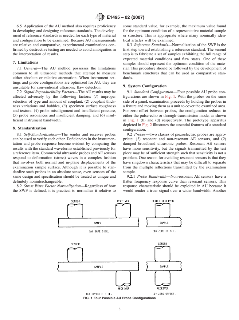 ASTM E1495-02(2007) - Standard Guide for Acousto-Ultrasonic Assessment of Composites, Laminates, and Bonded Joints