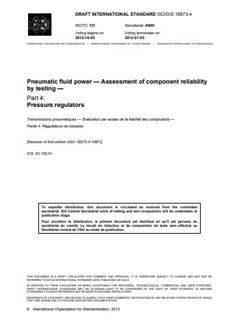 ISO 19973-4:2014 - Pneumatic fluid power -- Assessment of component reliability by testing