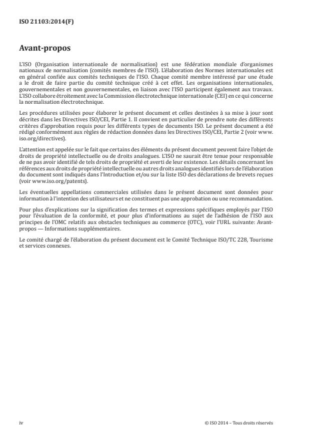 ISO 21103:2014 ISO 21103:2014 - Tourisme d'aventure -- Informations aux participants - Page 4 preview