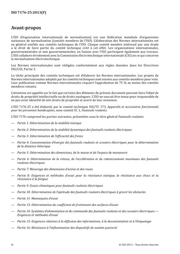 ISO 7176-25:2013 ISO 7176-25:2013 - Fauteuils roulants - Page 4 preview