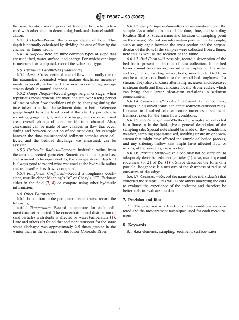 ASTM D5387-93(2007) - Standard Guide for Elements of a Complete Data Set for Non-Cohesive Sediments