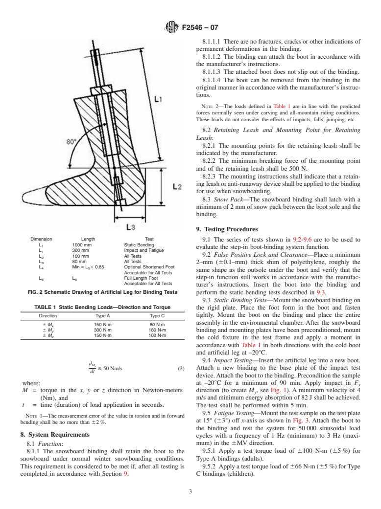 ASTM F2546-07 - Standard Test Method for Snowboard Step-in Bindings