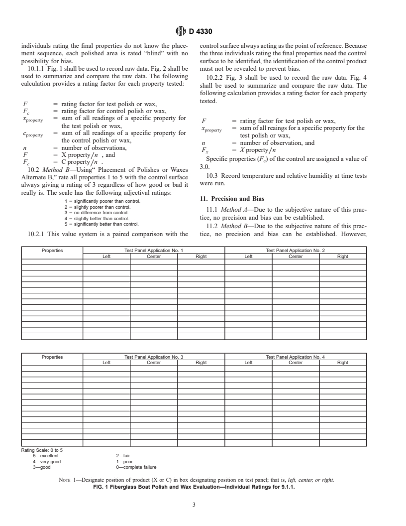 ASTM D4330-94(1997) - Standard Practice for Evaluation of Fiberglass Boat Polish and Wax