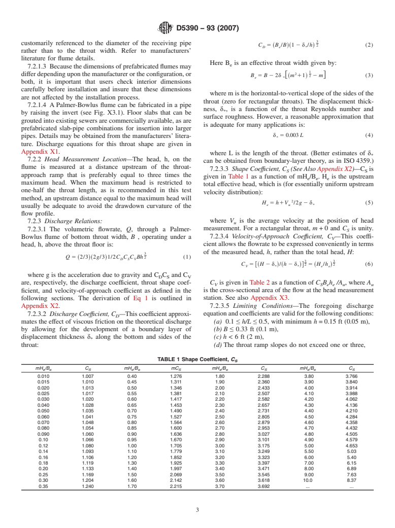 ASTM D5390-93(2007) - Standard Test Method for Open-Channel Flow Measurement of Water with Palmer-Bowlus Flumes