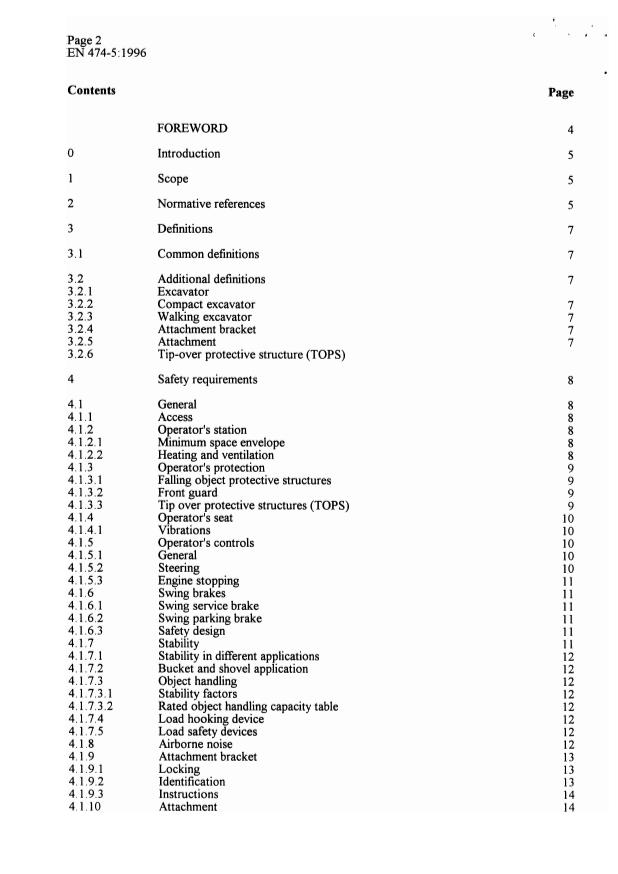 EN 474-5:1996 EN 474-5:2000 - Page 4 preview