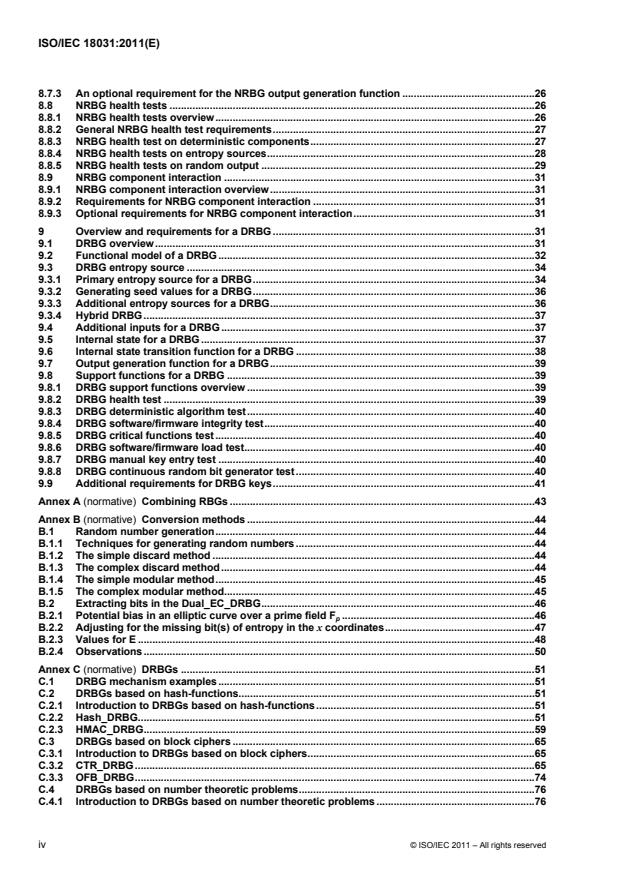 ISO/IEC 18031:2011 ISO/IEC 18031:2011 - Information technology -- Security techniques -- Random bit generation - Page 4 preview