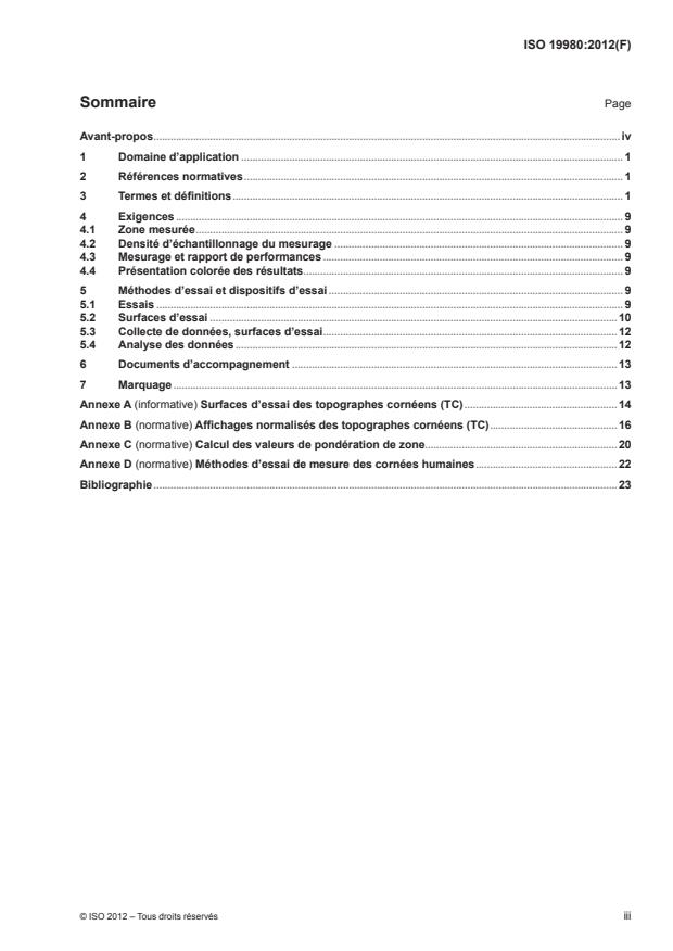ISO 19980:2012 - Instruments ophtalmiques -- Topographes de la cornée