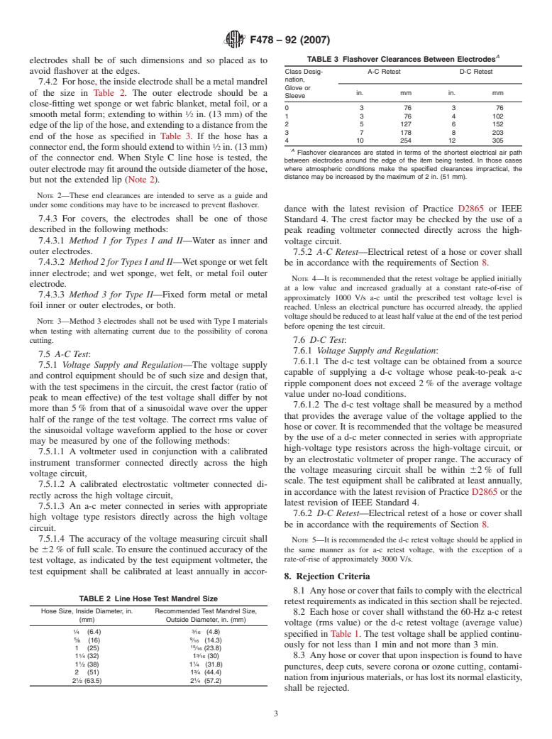 ASTM F478-92(2007) - Standard Specification for In-Service Care of Insulating Line Hose and Covers