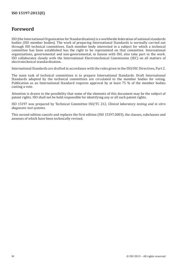 ISO 15197:2013 ISO 15197:2013 - In vitro diagnostic test systems -- Requirements for blood-glucose monitoring systems for self-testing in managing diabetes mellitus - Page 4 preview