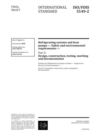 ISO 5149-2:2014 - Refrigerating systems and heat pumps -- Safety and environmental requirements