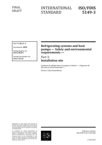 ISO 5149-3:2014 - Refrigerating systems and heat pumps -- Safety and environmental requirements