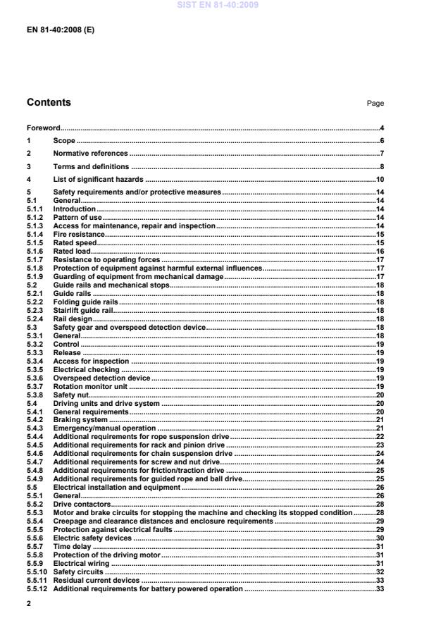 EN 81-40:2008 EN 81-40:2009 - Page 4 preview