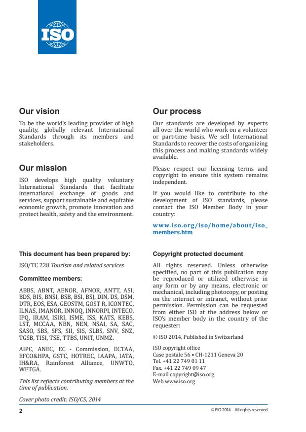 ISO 14785:2014 ISO 14785:2014 - Tourist information offices -- Tourist information and reception services -- Requirements - Page 2 preview