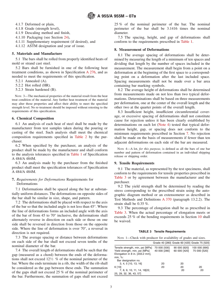 ASTM A955/A955M-07a - Standard Specification for Deformed and Plain Stainless-Steel Bars for Concrete Reinforcement