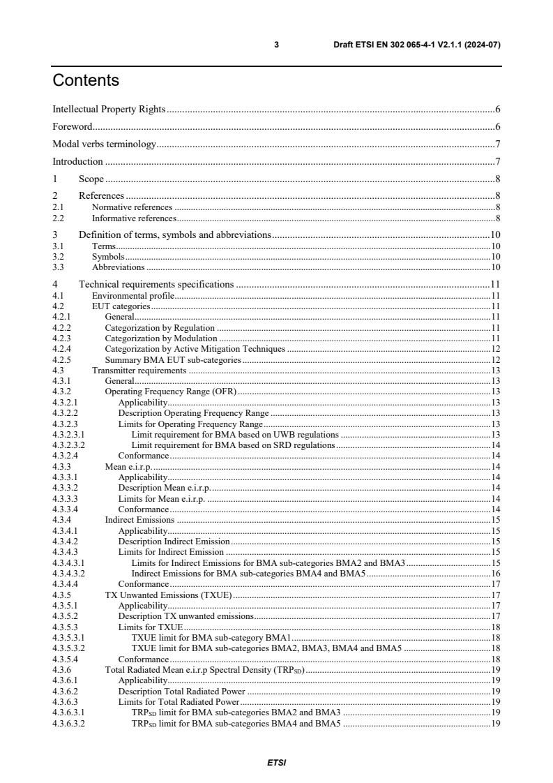 ETSI EN 302 065-4-1 V2.1.1 (2024-07) - Short Range Devices (SRD) using Ultra Wide Band technology (UWB); Harmonised Standard for access to radio spectrum; Part 4: Material Sensing devices; Sub-part 1: Building material analysis below 10,6 GHz