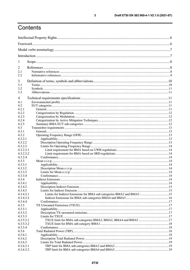 ETSI EN 302 065-4-1 V2.1.0 (2021-07) - Short Range Devices (SRD) using Ultra Wide Band technology (UWB); Harmonised Standard for access to radio spectrum; Part 4: Material Sensing devices; Sub-part 1: Building material analysis below 10,6 GHz