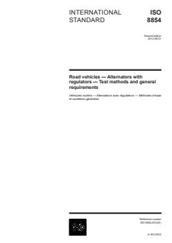 ISO 8854:2012 ISO 8854:2012 - Road vehicles — Alternators with regulators — Test methods and general requirements
Released:1. 06. 2012 - Page 1 preview