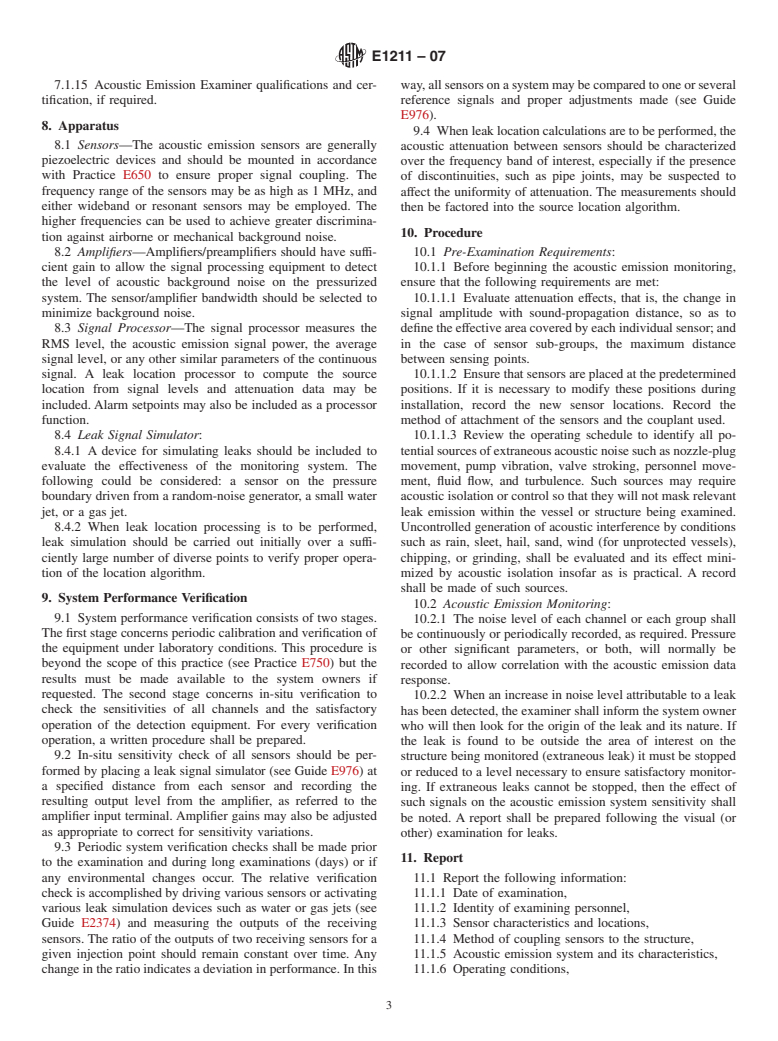 ASTM E1211-07 - Standard Practice for Leak Detection and Location Using Surface-Mounted Acoustic Emission Sensors