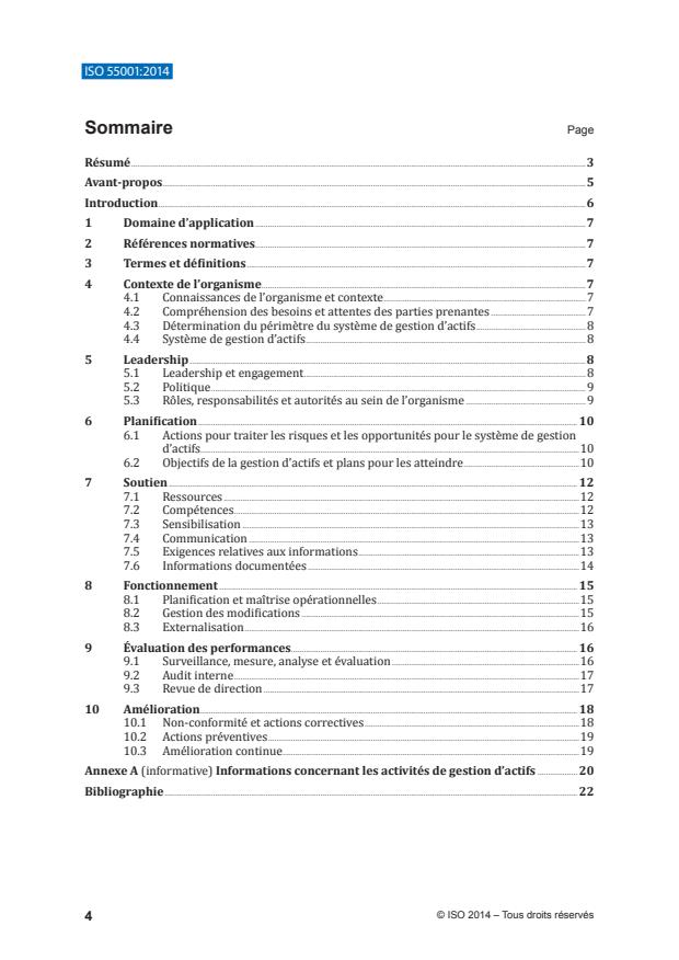 ISO 55001:2014 ISO 55001:2014 - Gestion d'actifs -- Systemes de management -- Exigences - Page 4 preview