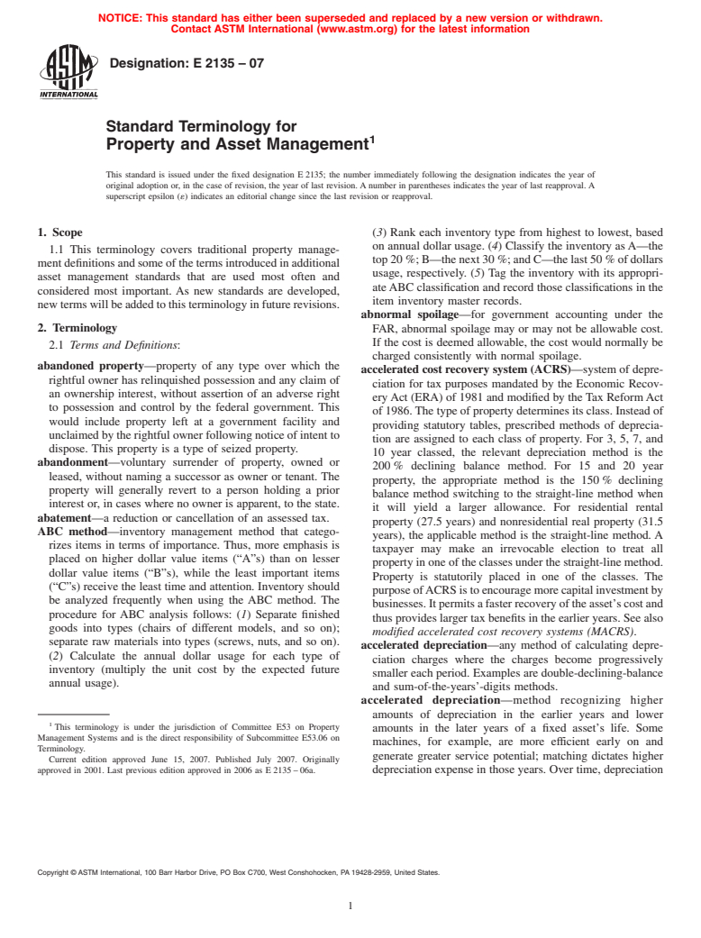 ASTM E2135-07 - Standard Terminology for Property and Asset Management