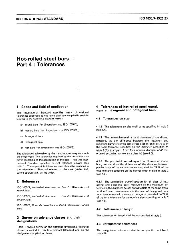 ISO 1035-4:1982 - Hot-rolled steel bars