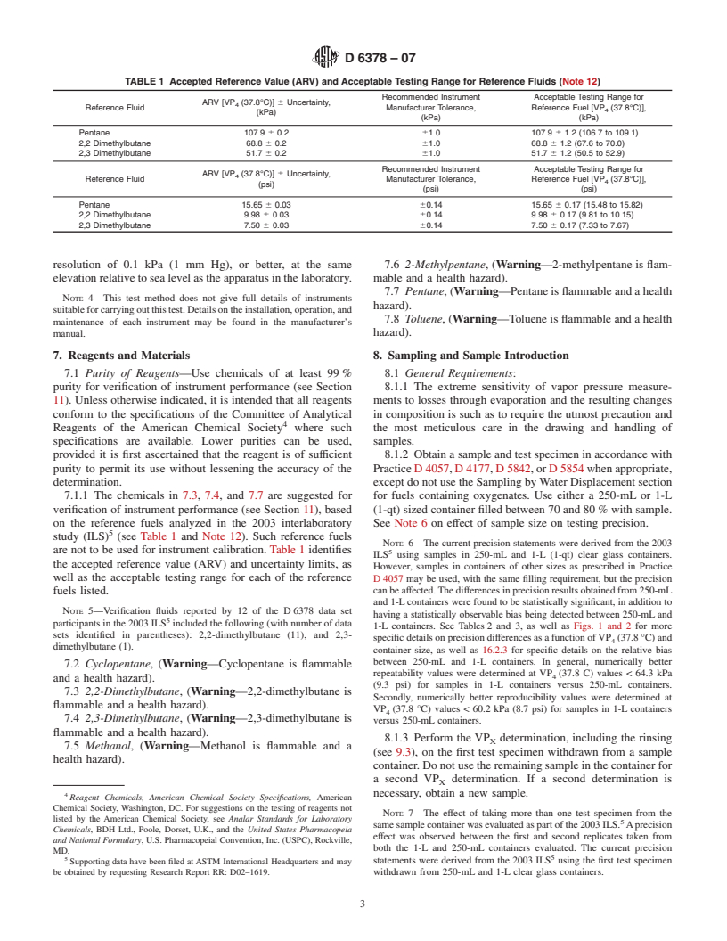 ASTM D6378-07 - Standard Test Method for Determination of Vapor ...