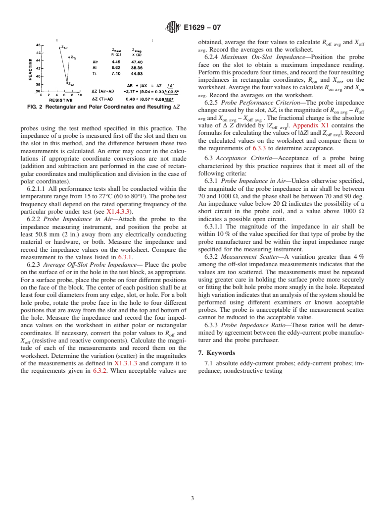 ASTM E1629-07 - Standard Practice for Determining the Impedance of Absolute Eddy-Current Probes