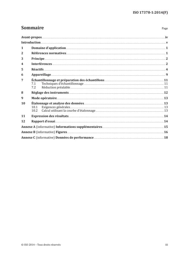 ISO 17378-1:2014 - Qualité de l'eau -- Dosage de l'arsenic et de l'antimoine