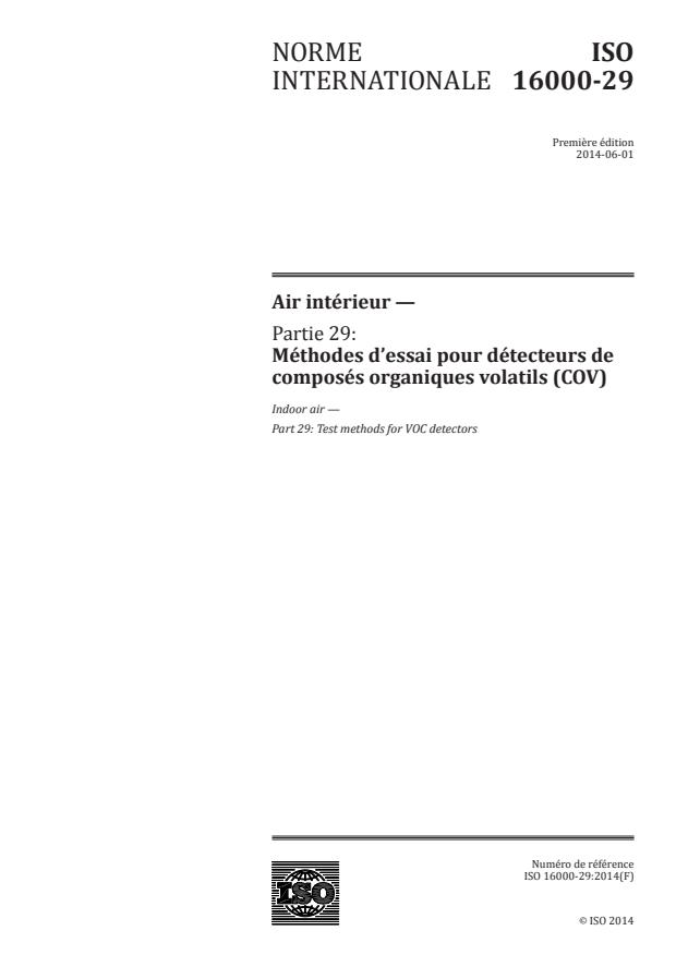 ISO 16000-29:2014 - Air intérieur