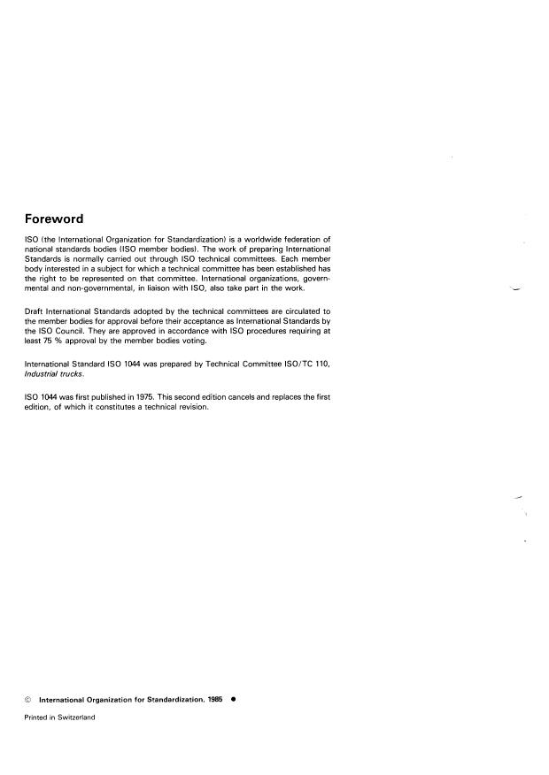 ISO 1044:1985 ISO 1044:1985 - Industrial trucks -- Traction batteries for electric trucks -- Voltages - Page 2 preview