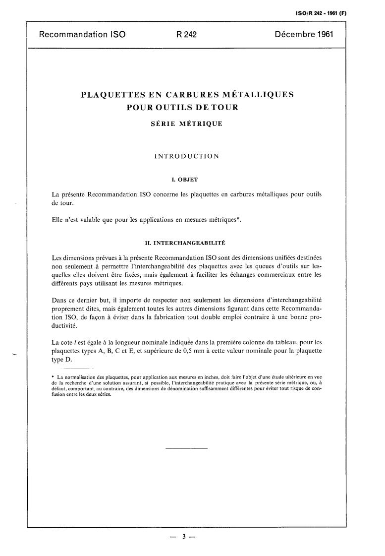 ISO/R 242:1961 - Title missing - Legacy paper document
Released:1/1/1961