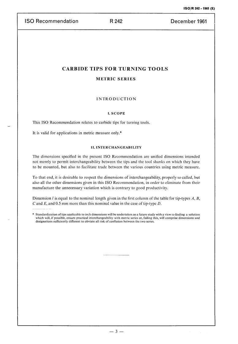ISO/R 242:1961 - Title missing - Legacy paper document
Released:1/1/1961