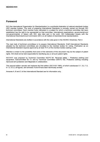 ISO 9151:2016 ISO 9151:2016 - Protective clothing against heat and flame -- Determination of heat transmission on exposure to flame - Page 4 preview