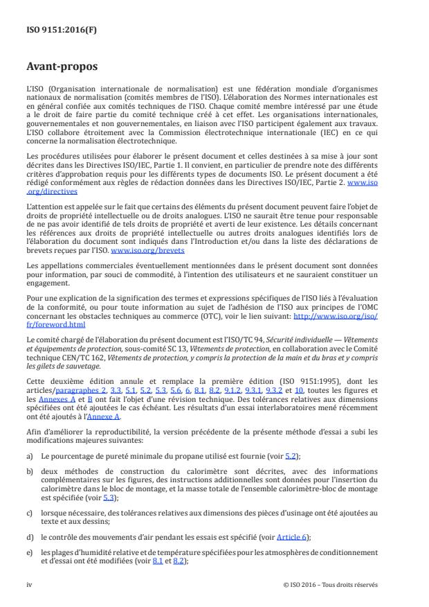ISO 9151:2016 ISO 9151:2016 - Vêtements de protection contre la chaleur et les flammes -- Détermination de la transmission de chaleur à l'exposition d'une flamme - Page 4 preview