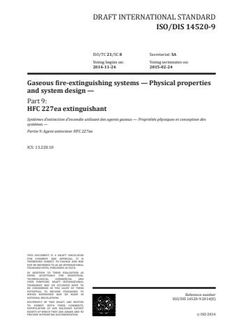 ISO 14520-9:2016 - Gaseous fire-extinguishing systems -- Physical properties and system design